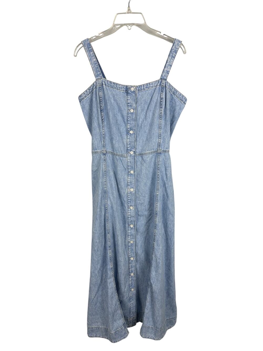 Seven For All Mankind Denim Button Front Midi Dress M
